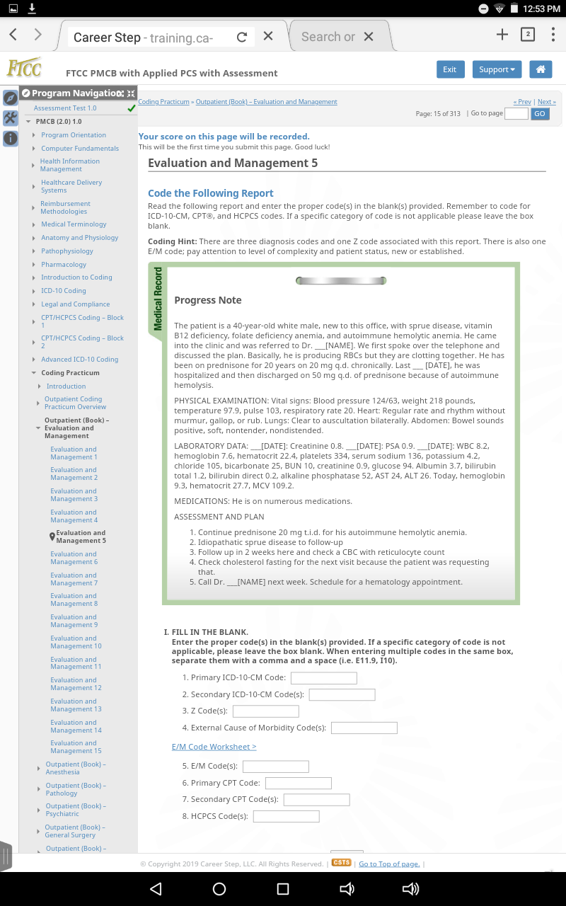 can you please code these from the career step