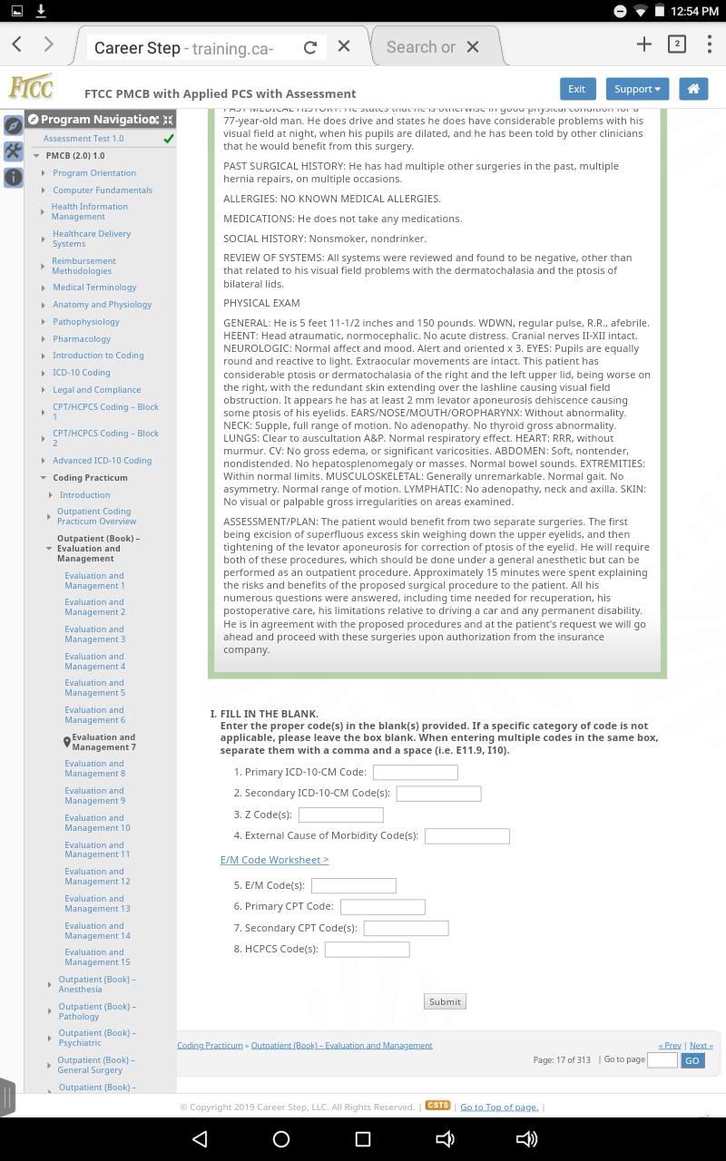 can you please code these from the career step