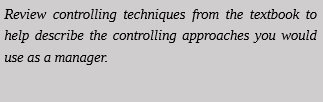 REVIEW controlling techniques From the textbook