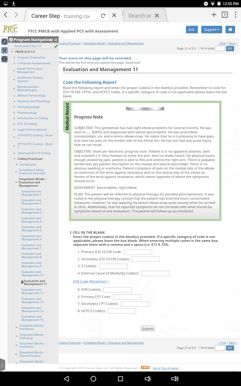 can you please code these from the career step