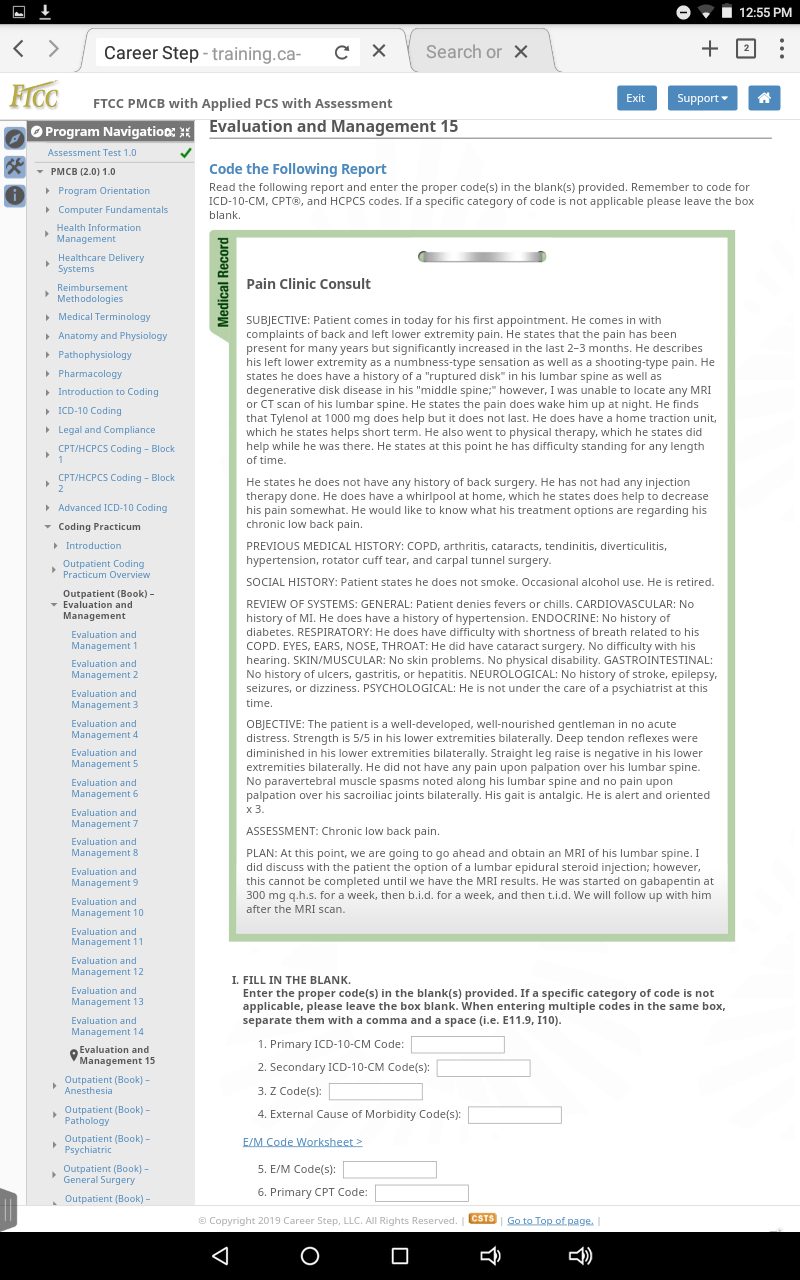 can you please code these from the career step