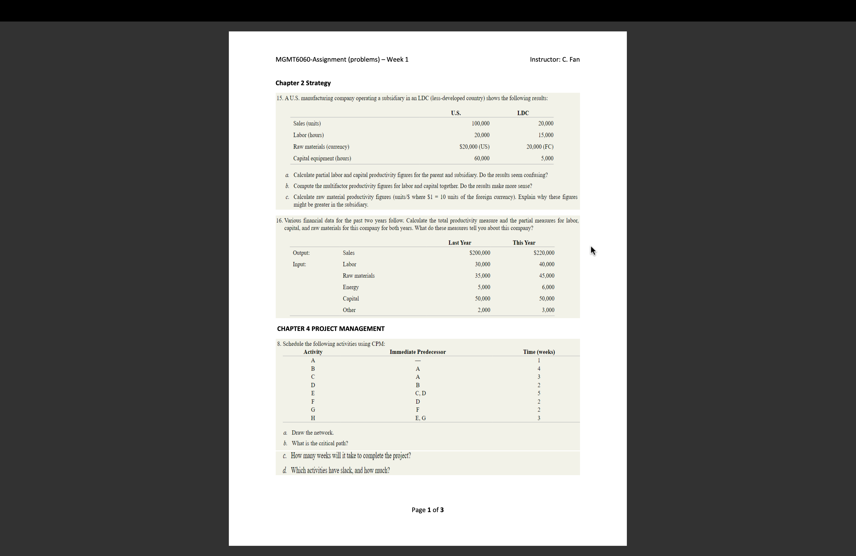 MGMT6060-Assignment (problems) - Week 1