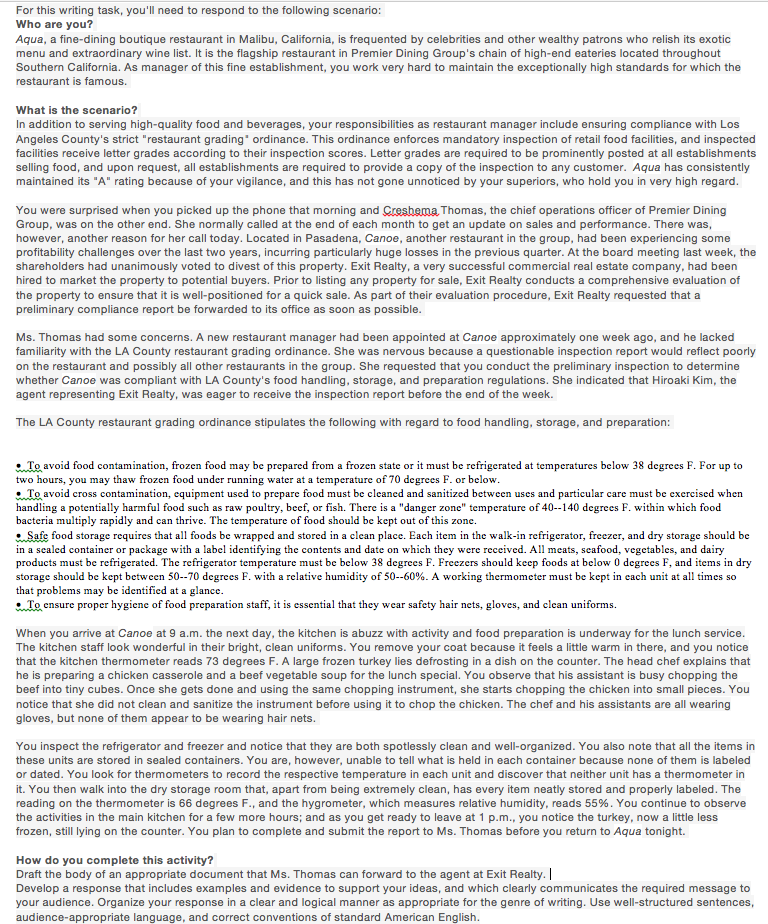 For this writing task , you'll need to