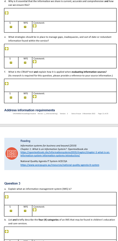 d. Why is it essential that the information we