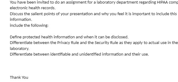 You have been invited to do an assignment for a