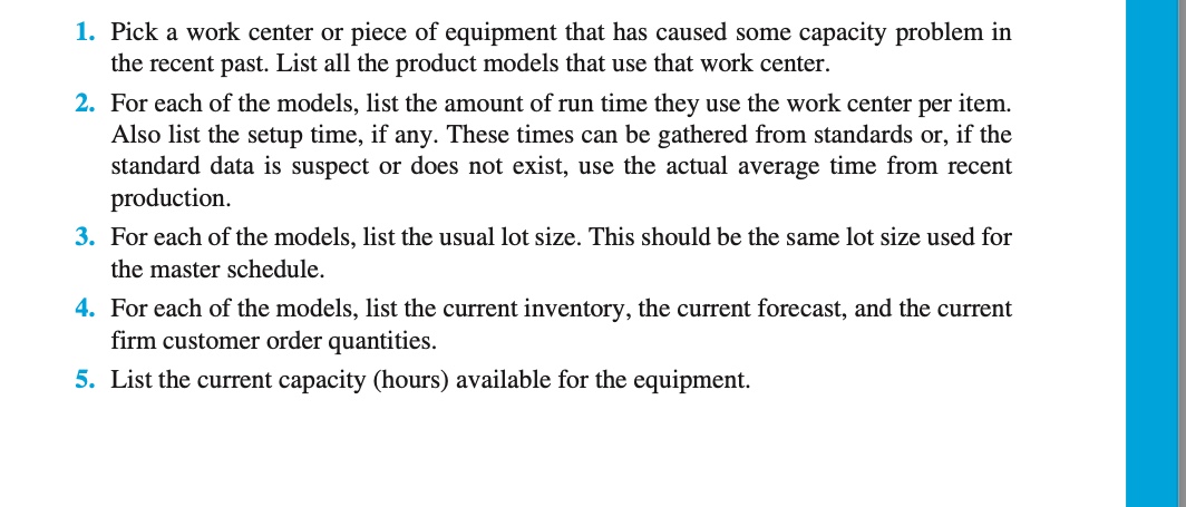 Examine the rough-cut capacity situation using