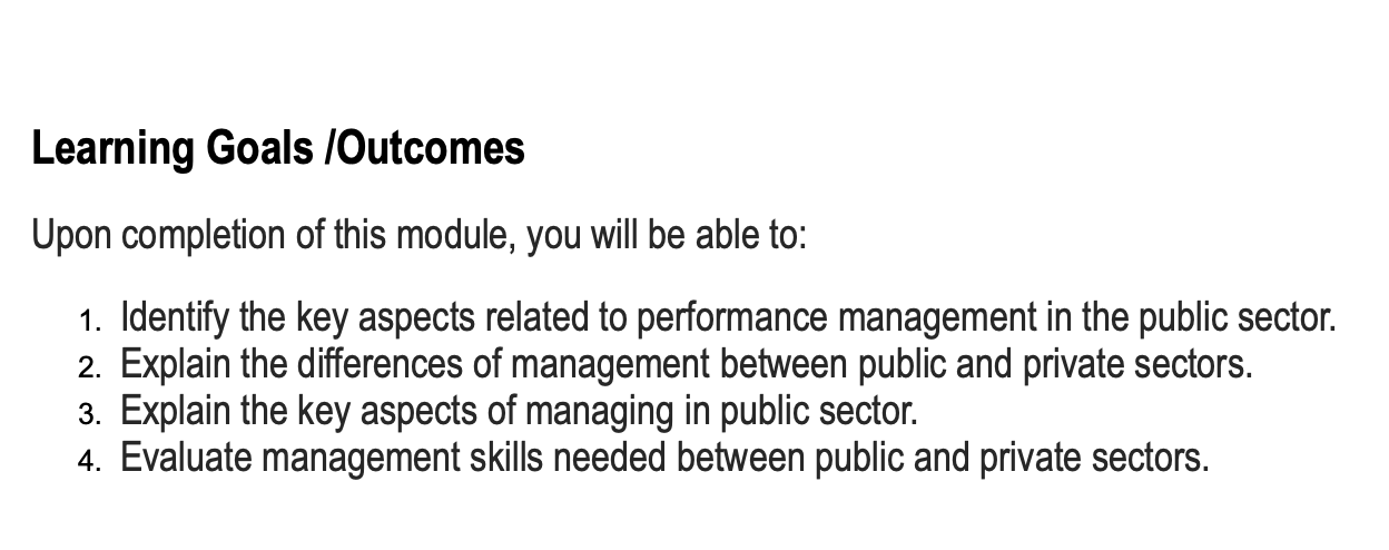 Learning Goals /Outcomes Upon completion of this