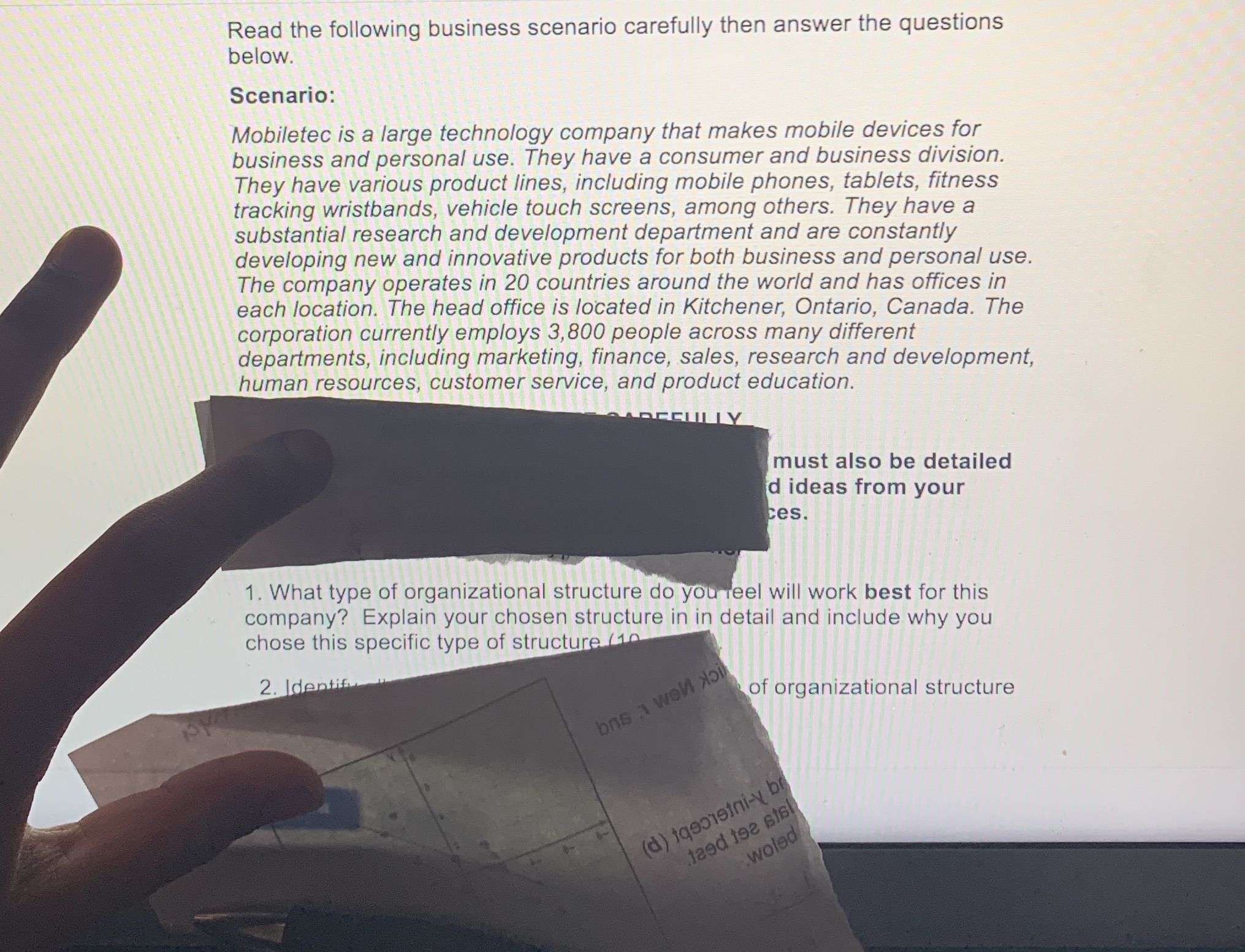 How do I answer question one? With detail? Read