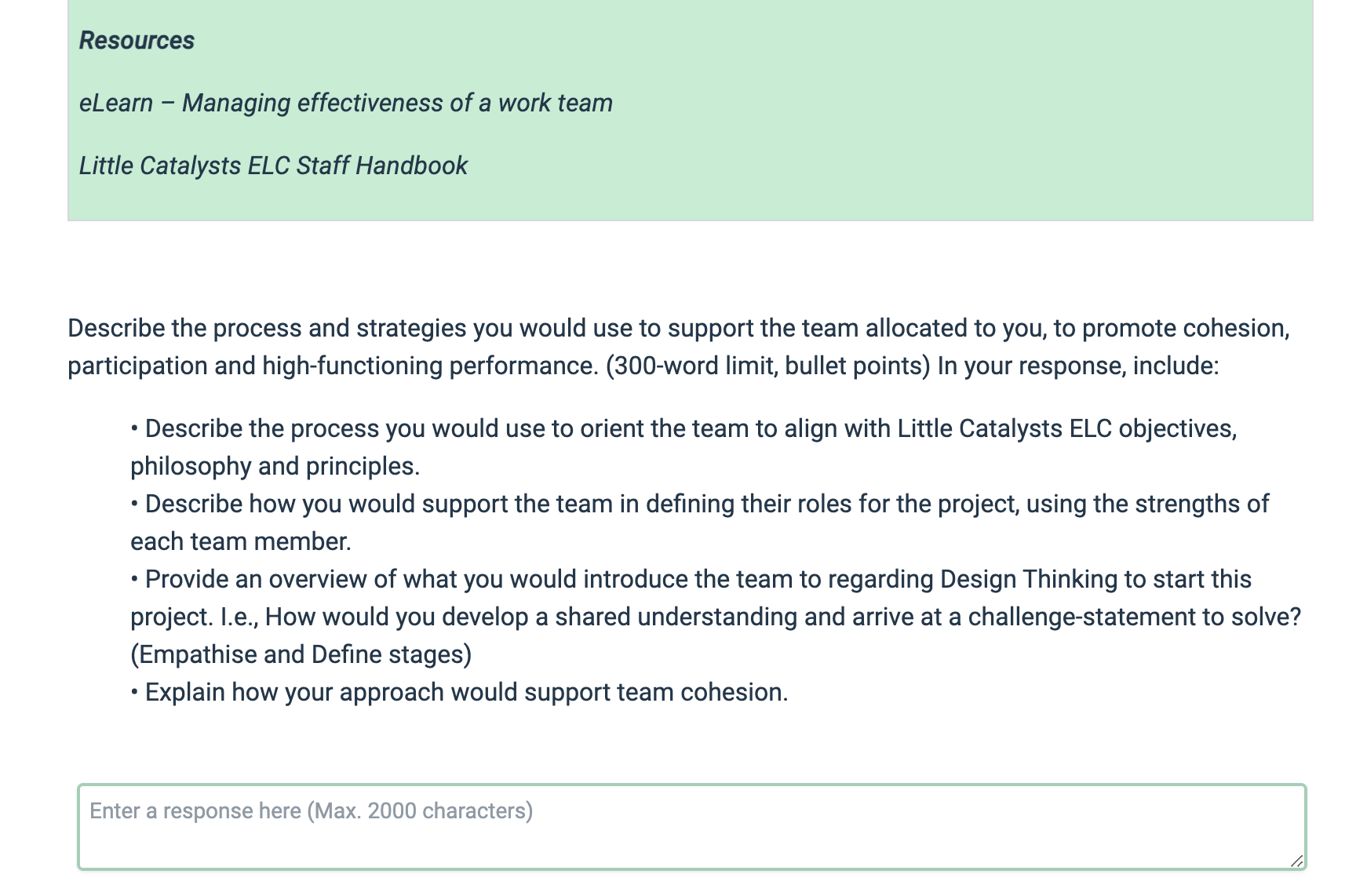 Case Study 2b - Starting Design Thinking for team