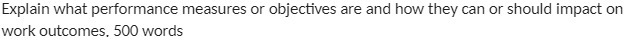 Explain what performance measures or objectives