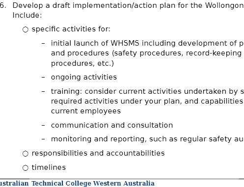 E. Develpp a draft implementatieni'actipn