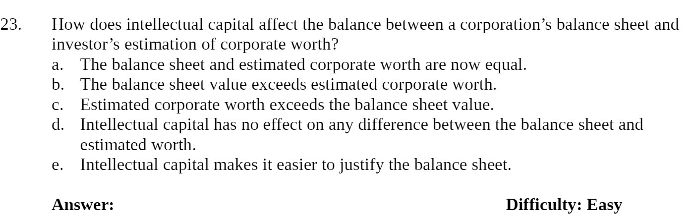 23. How does intellectual capital affect the