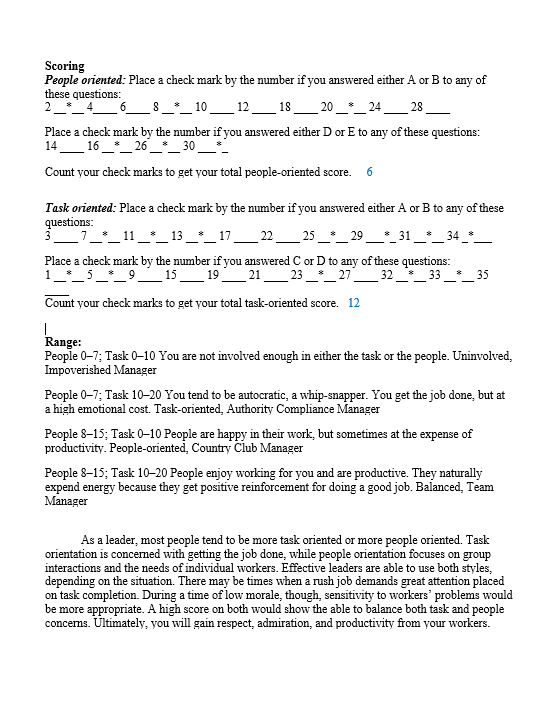 LEADERSHIP AND INFLUENCE To get a better idea of