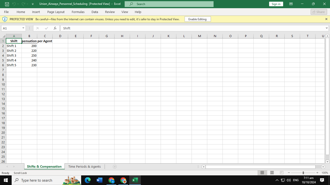 Reconsider the scheduling problem we discussed in