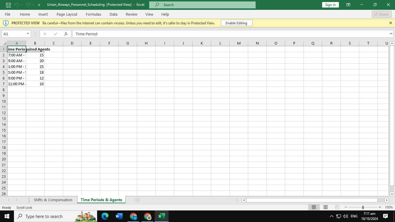 Reconsider the scheduling problem we discussed in
