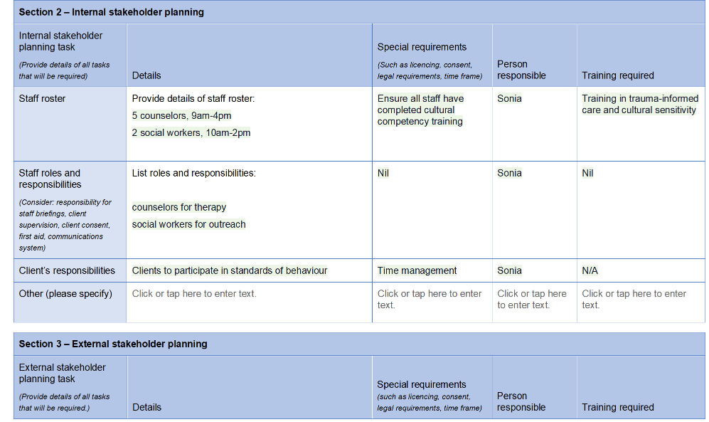 How do i wright & fill out a profenional Service