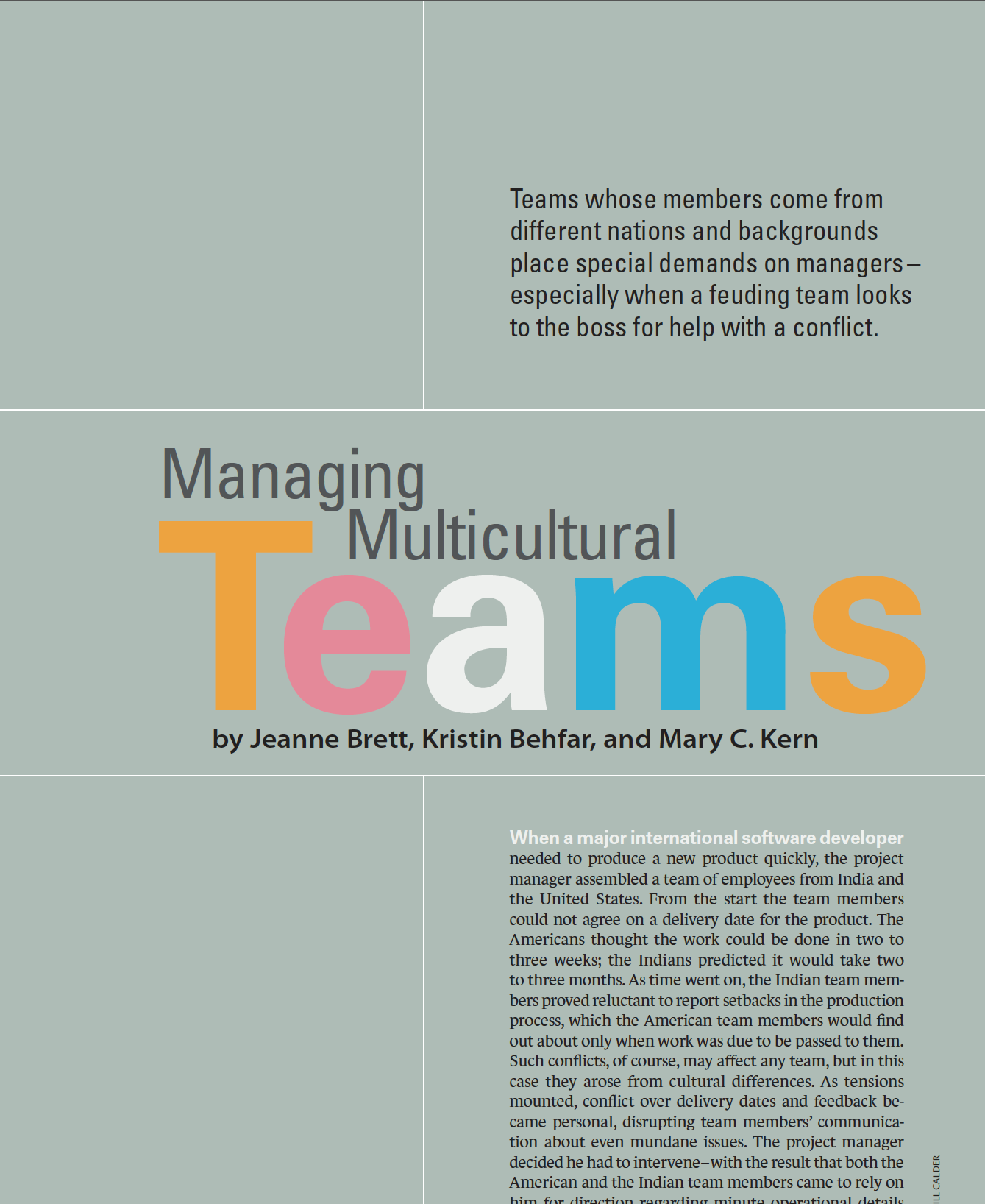 Teams whose members come from different nations