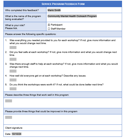 How do i wright & fill out a profenional Service