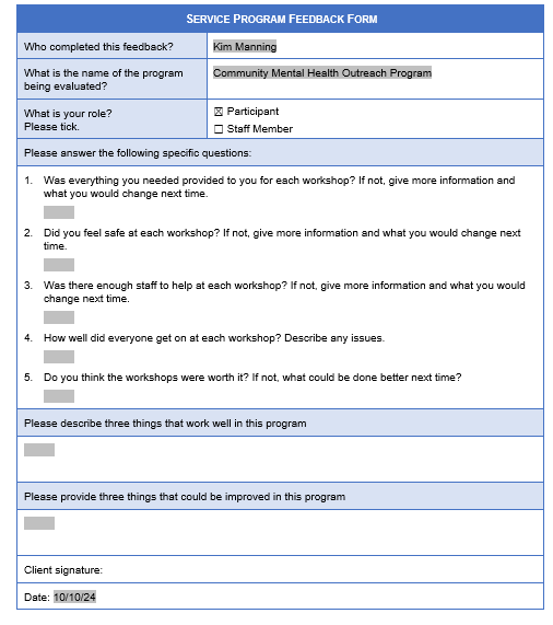 How do i wright & fill out a profenional Service