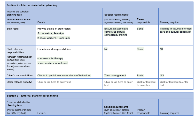 How do i wright & fill out a profenional Service