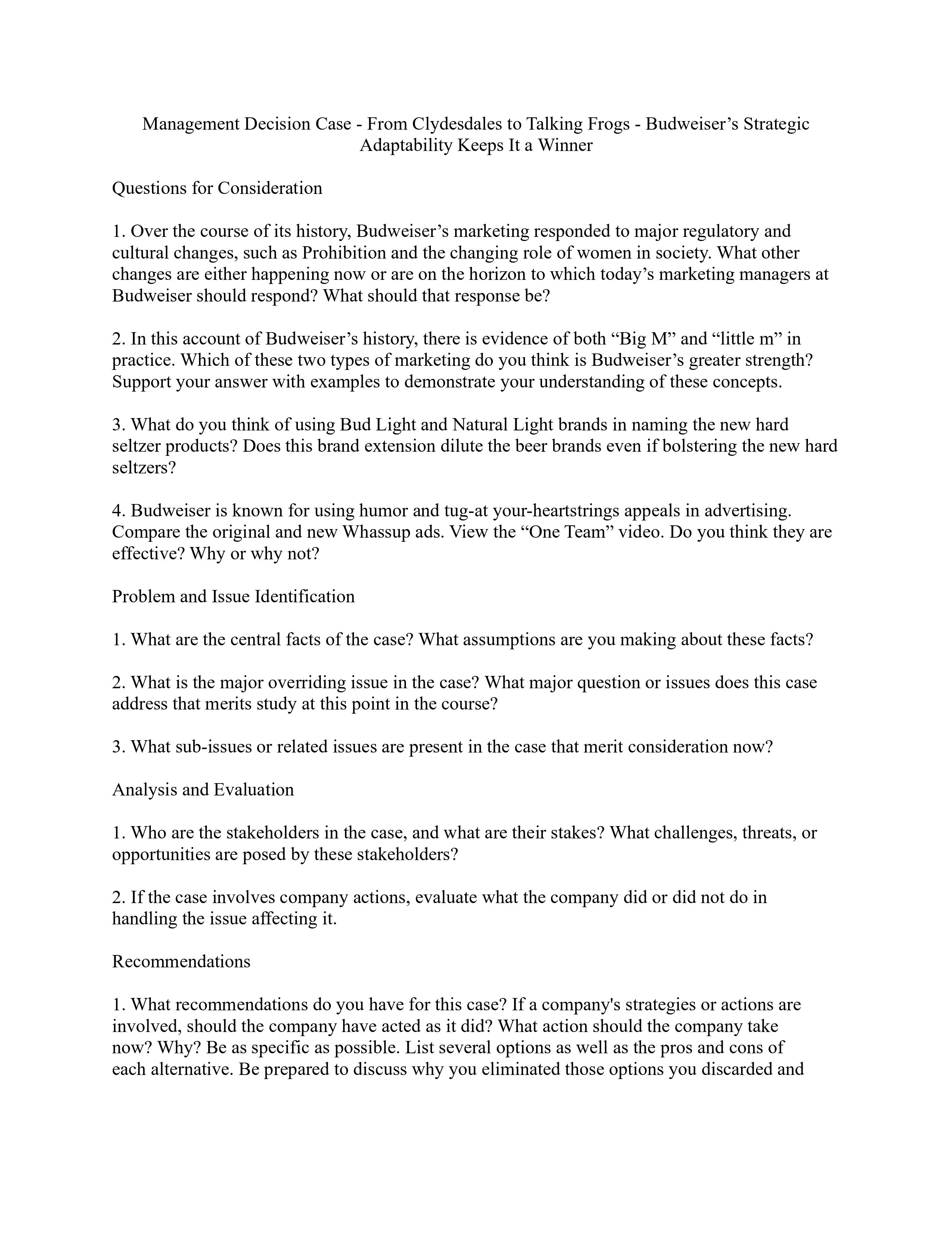 Answer all questions based on the case.