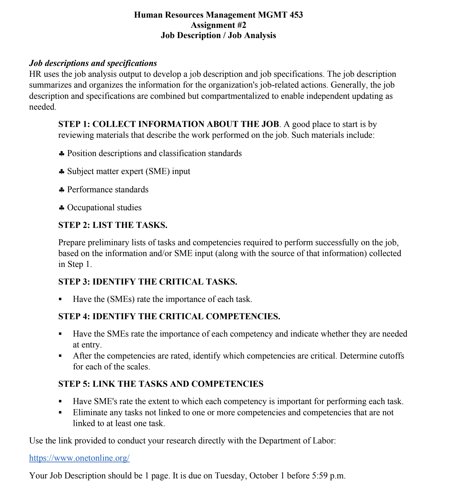 Human Resources Management MGMT 453 Assignment #2