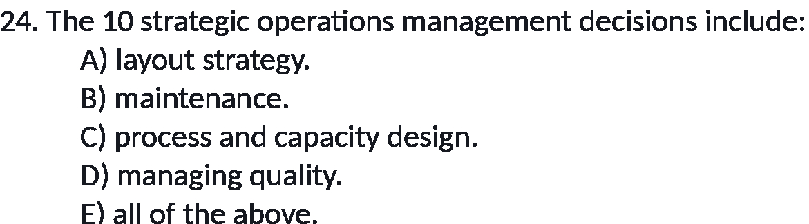 24. The 10 strategic operations management