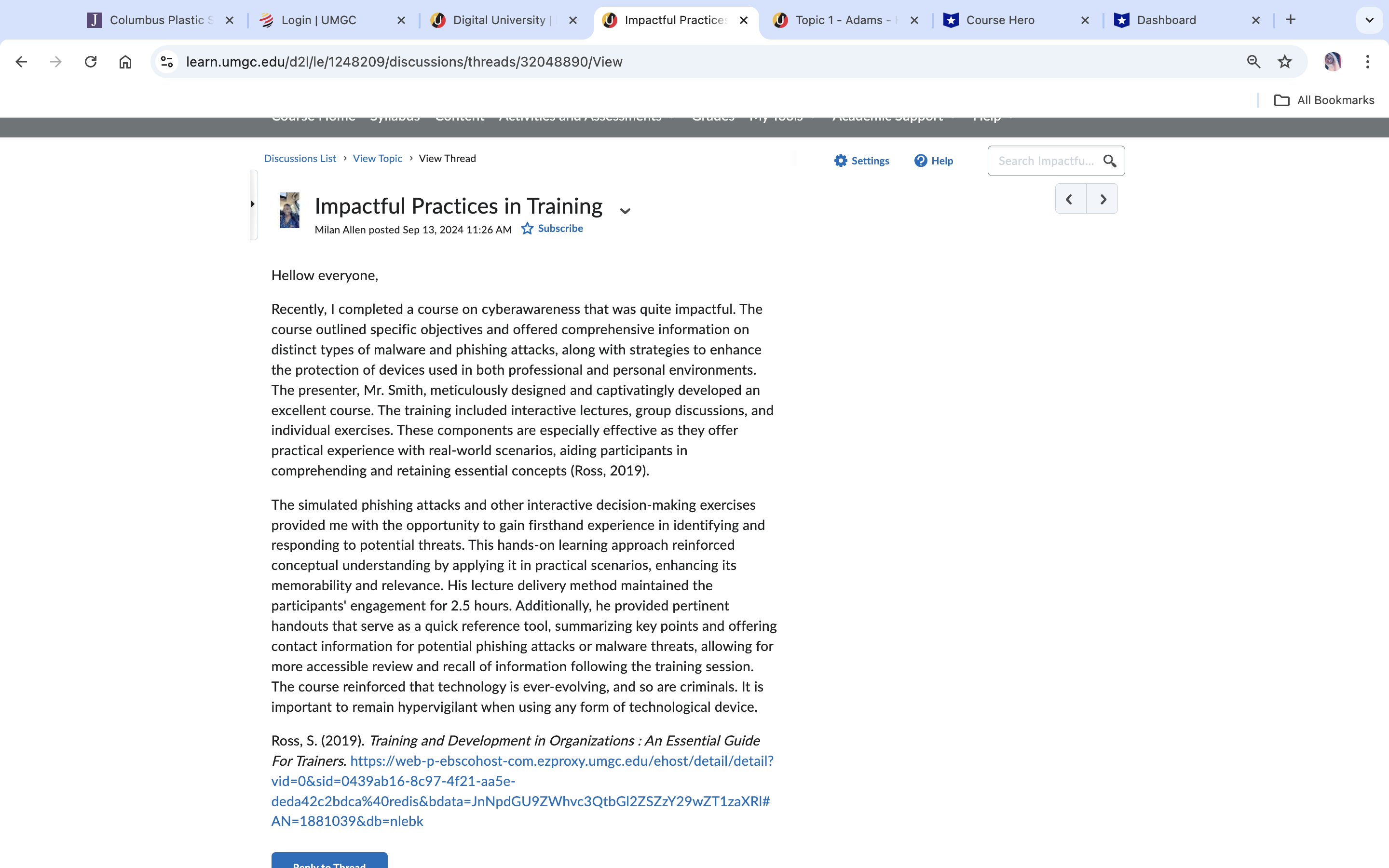 Respond as a peer to this discussion. J Columbus