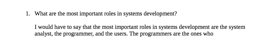 1. What are the most important roles in systems