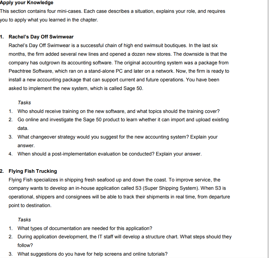 Select one of these four mini-cases PDF .