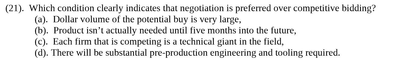 (21). Which condition clearly indicates that