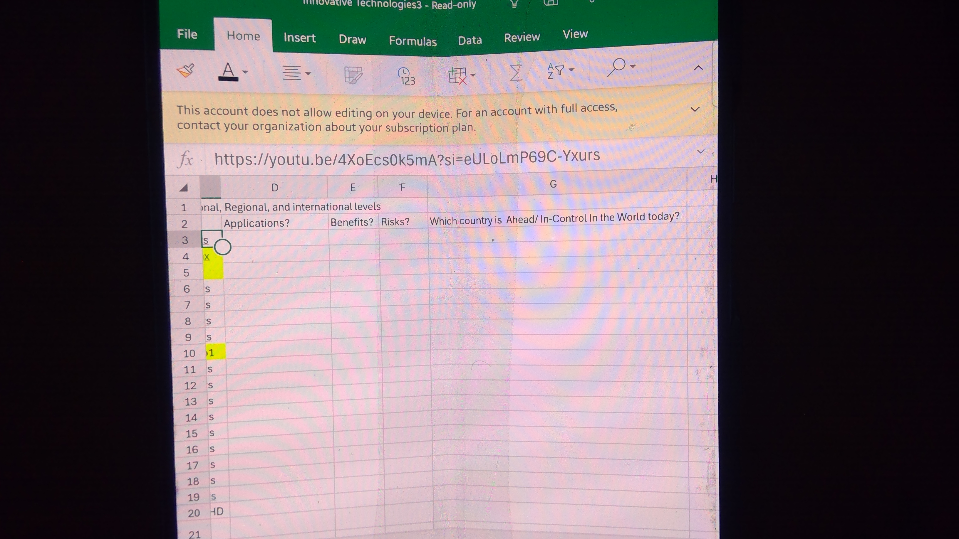 923 AY - O . This account does not allow editing