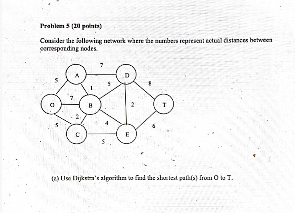 Problem 5 (20 points) Consider the following