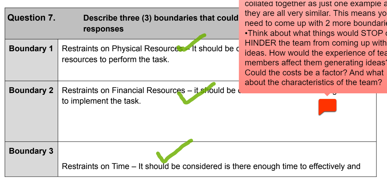 please apply feedback below to question 6 & 7