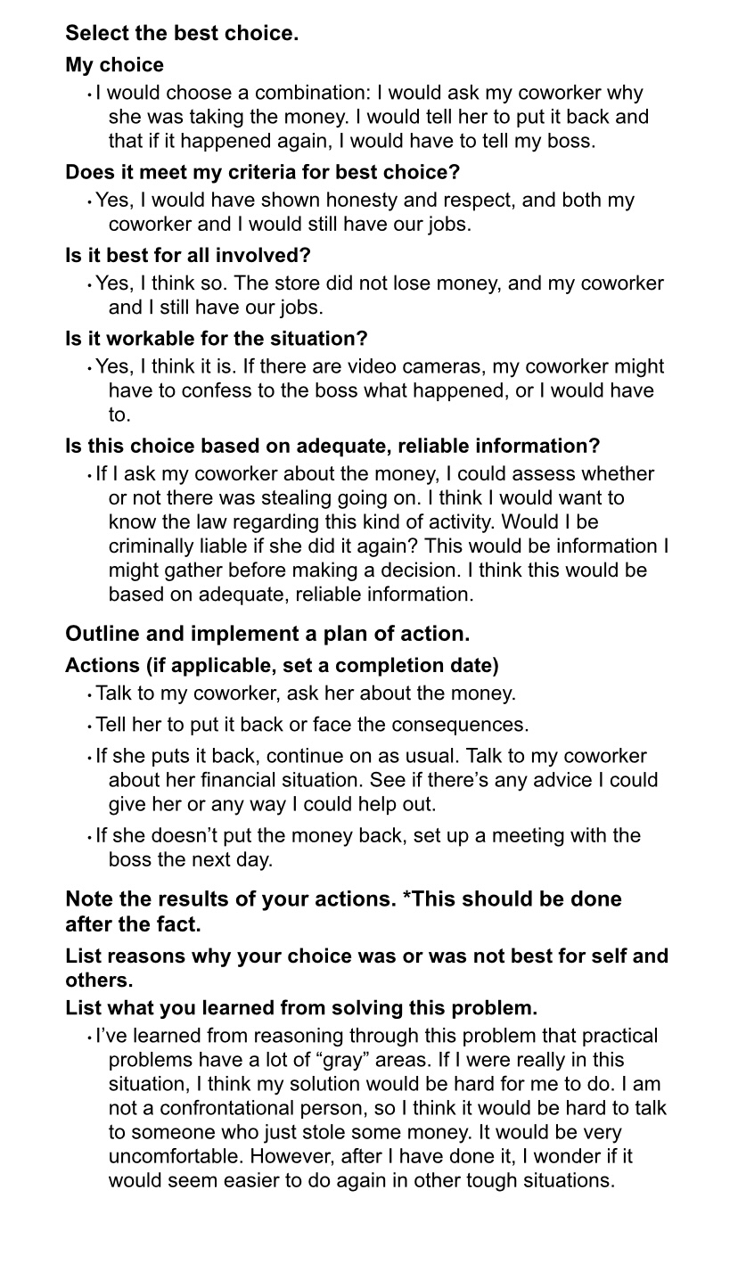 Life Skills | REASON Chart REASON Chart Recognize