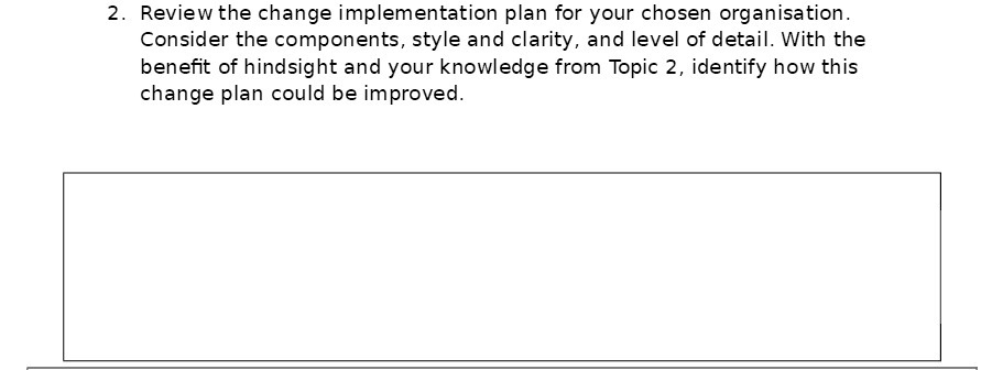 2. Review the change implementation plan for your