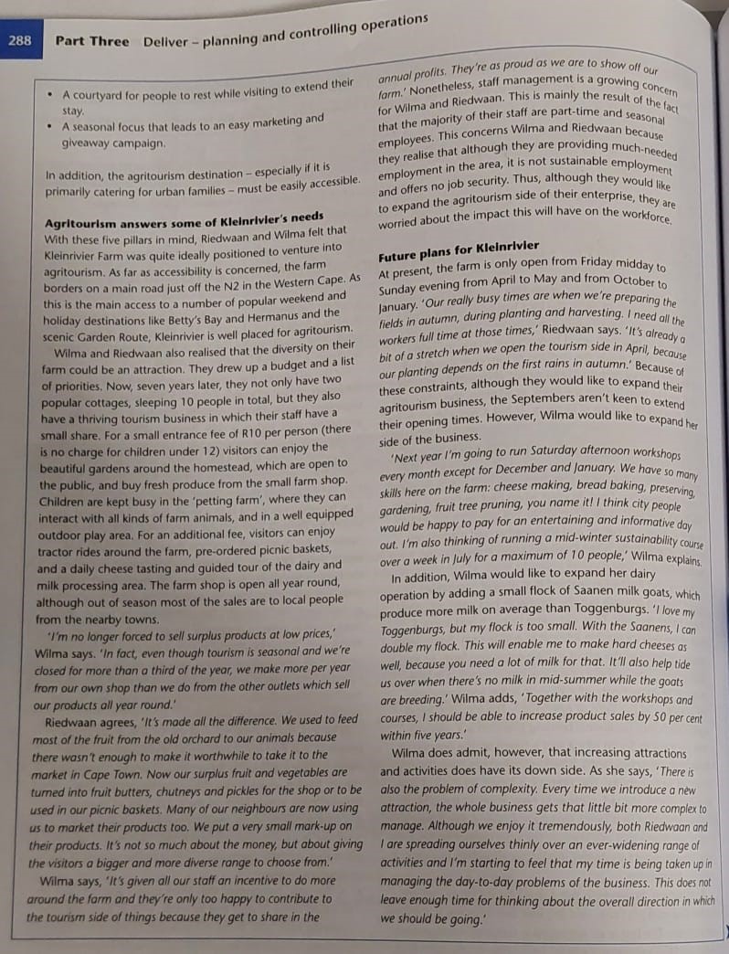 From the Case Study: Kleinrivier Farm -