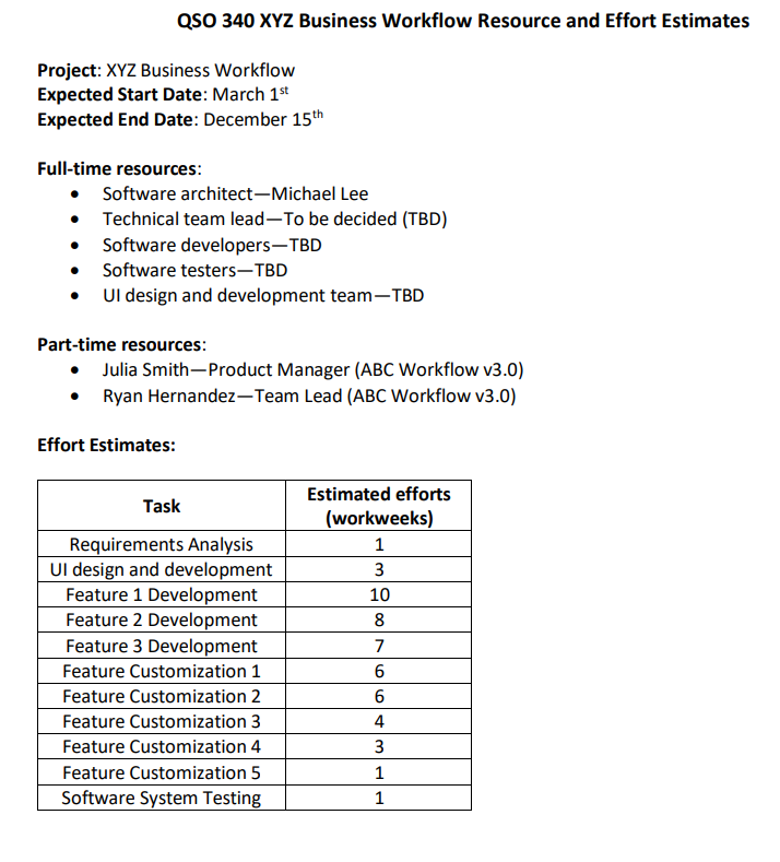Overview One important project planning activity