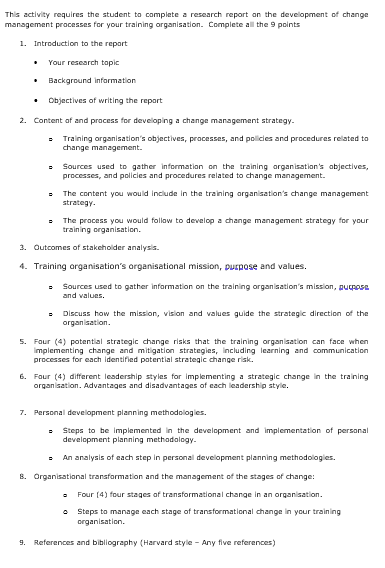 This activity requires the student to complete a