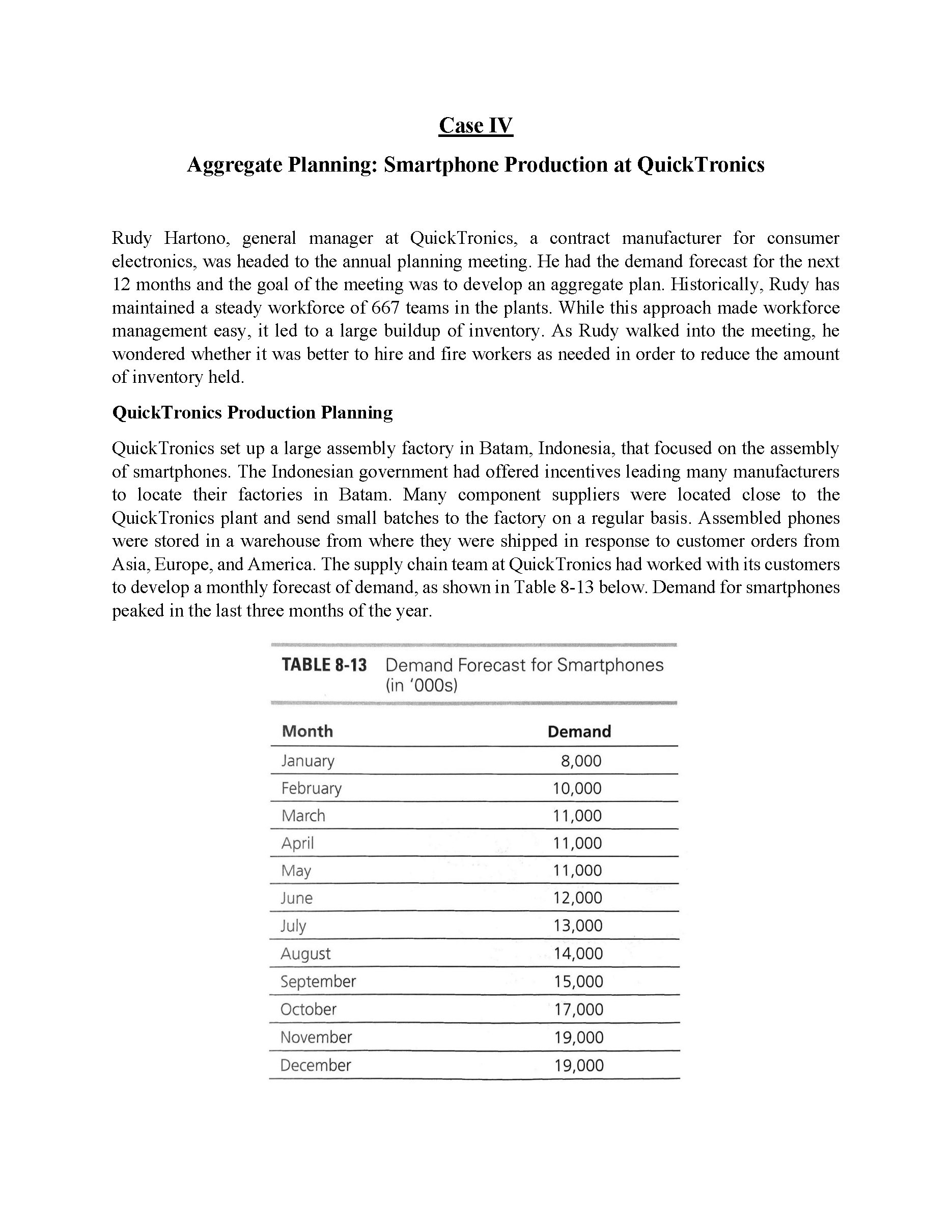 Please show Excel formulas! Case IV Aggregate