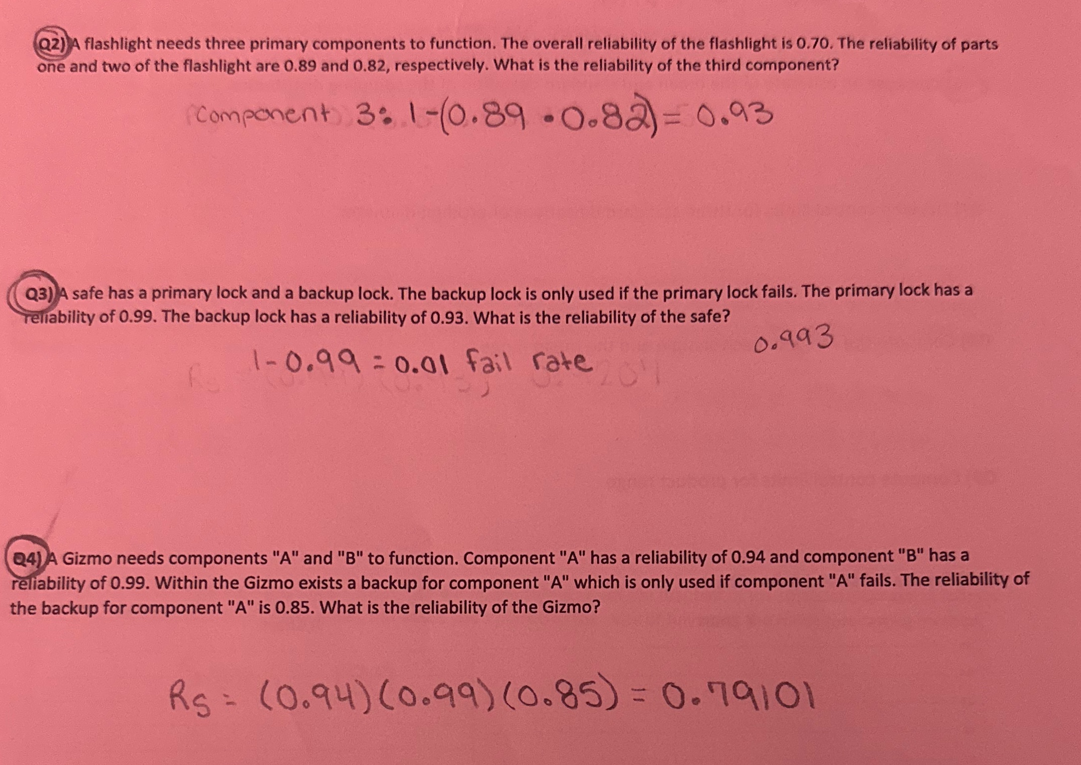 (Q2) A flashlight needs three primary components