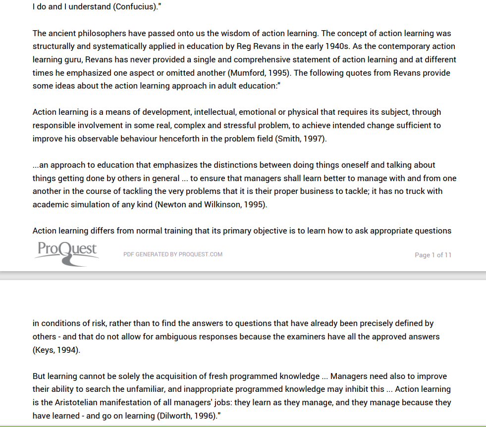 Learning action learning Koo, L C. Journal of