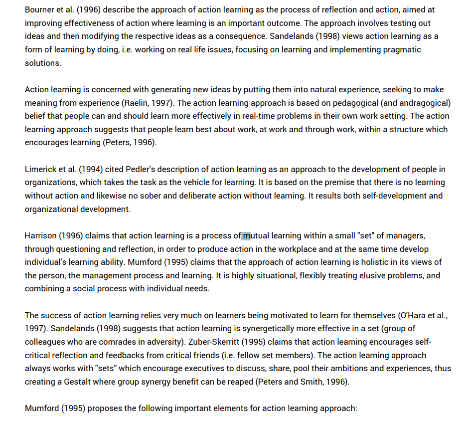 Learning action learning Koo, L C. Journal of
