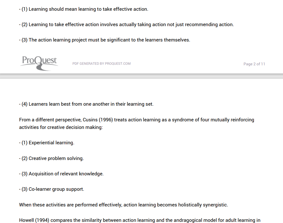 Learning action learning Koo, L C. Journal of
