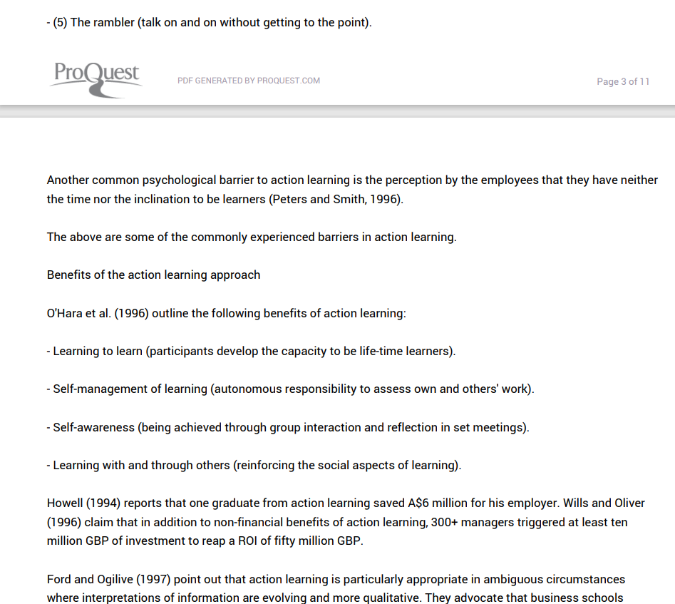 Learning action learning Koo, L C. Journal of