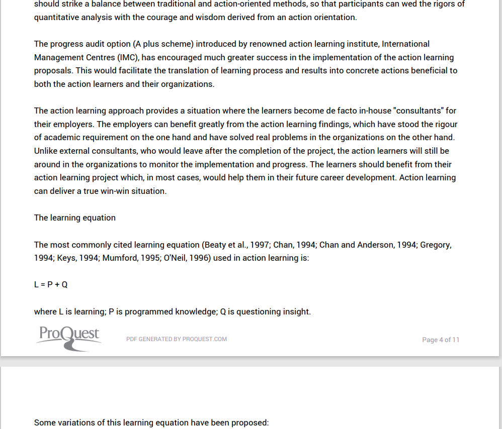 Learning action learning Koo, L C. Journal of