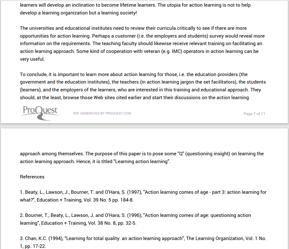Learning action learning Koo, L C. Journal of