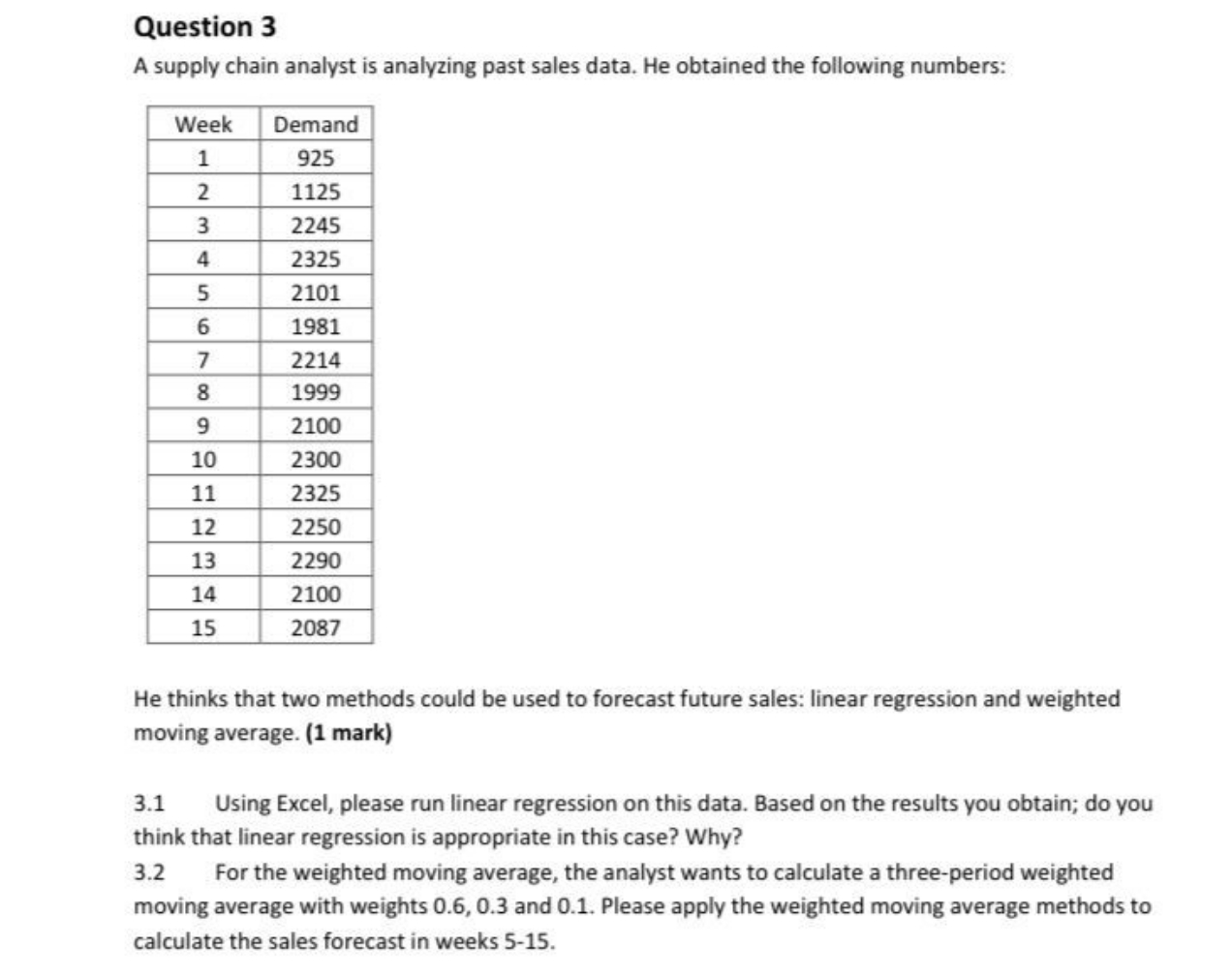 I need solve this assignment Question 3 A supply