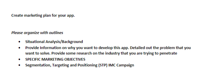 Create marketing plan for your app. Please