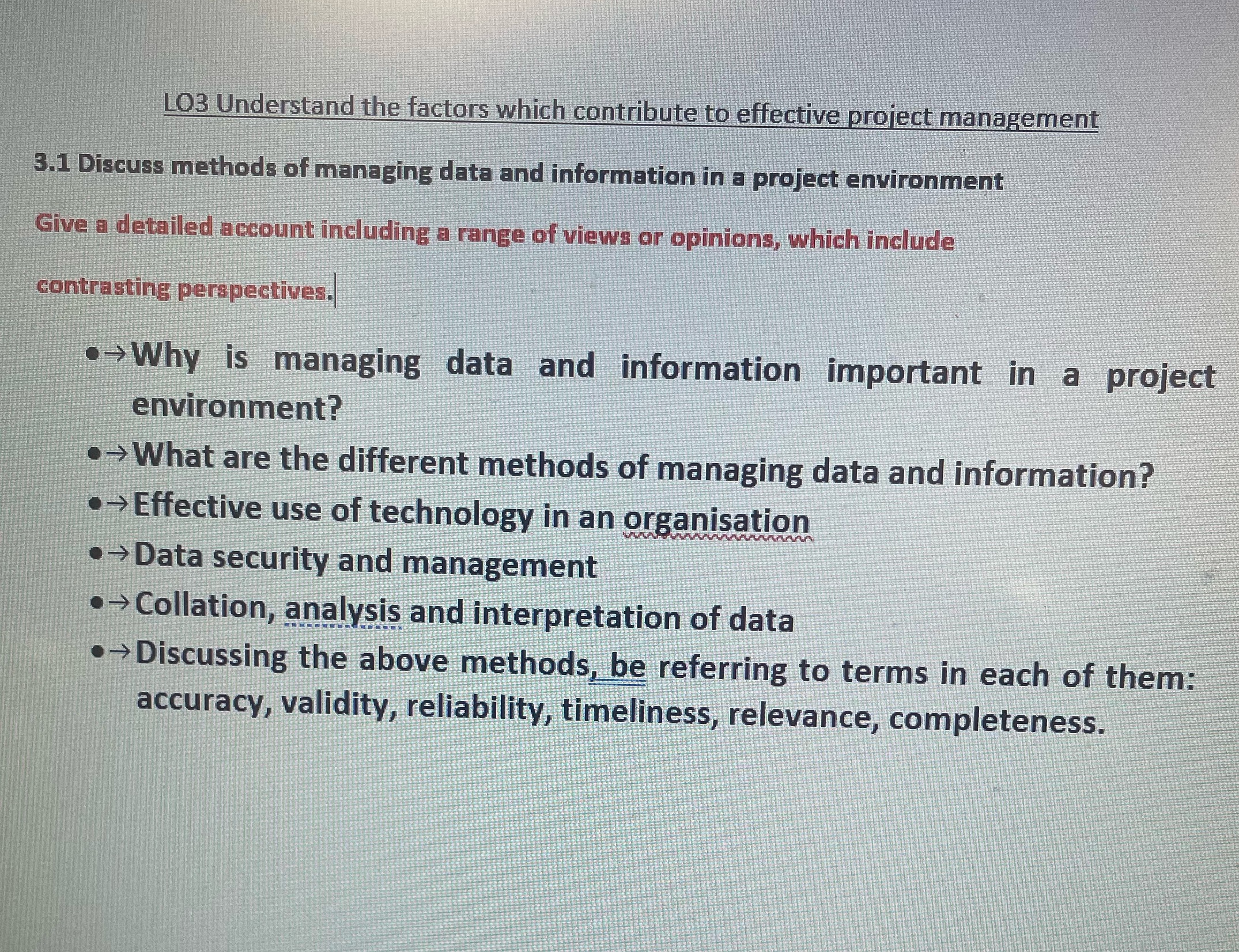 LO3 Understand the factors which contribute to